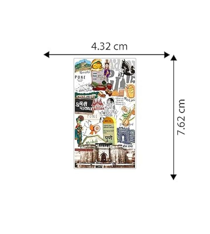 Pune Wooden Fridge Magnet Sticker Refrigerator Door, Kitchen, Home & Office Decor Items Indian State Theme, Travel Souvenir Magnet