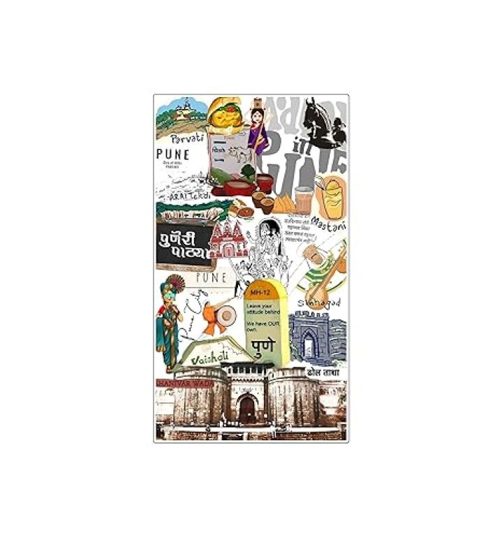 Pune Wooden Fridge Magnet Sticker Refrigerator Door, Kitchen, Home & Office Decor Items Indian State Theme, Travel Souvenir Magnet