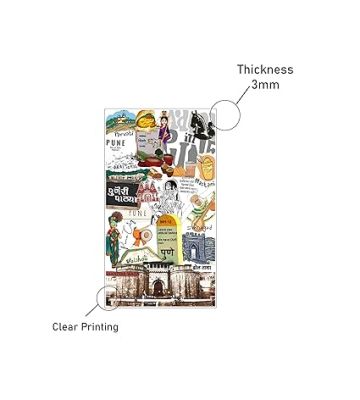 Pune Wooden Fridge Magnet Sticker Refrigerator Door, Kitchen, Home & Office Decor Items Indian State Theme, Travel Souvenir Magnet
