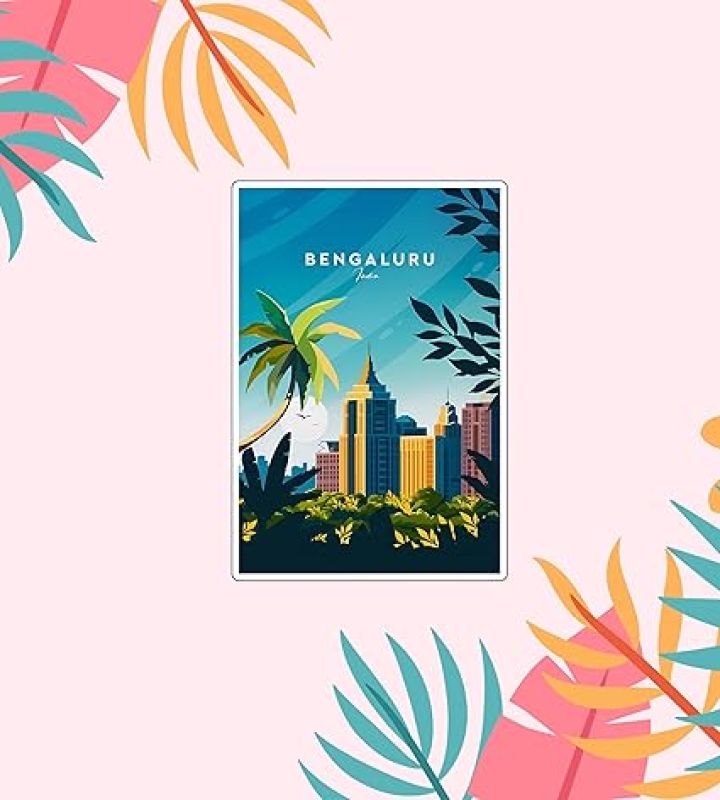 Bengaluru Wooden Fridge Magnet Stickers Refrigerator Door, Kitchen, Home & Office Decor Items Indian State Theme, Travel Souvenir Magnet