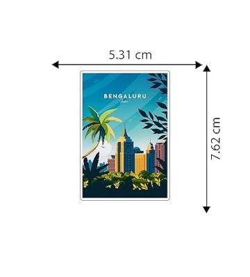 Bengaluru Wooden Fridge Magnet Stickers Refrigerator Door, Kitchen, Home & Office Decor Items Indian State Theme, Travel Souvenir Magnet