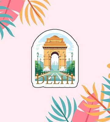 Delhi Wooden Fridge Magnet Stickers Refrigerator Door, Kitchen, Home & Office Decor Items Indian State Theme, Travel Souvenir Magnet