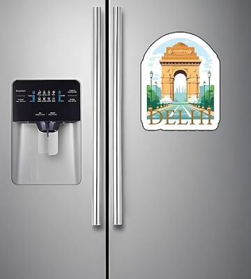 Delhi Wooden Fridge Magnet Stickers Refrigerator Door, Kitchen, Home & Office Decor Items Indian State Theme, Travel Souvenir Magnet