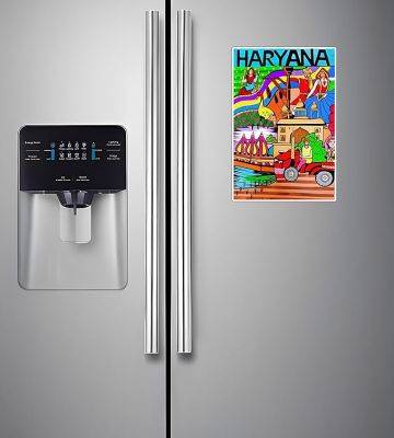 Haryana Wooden Fridge Magnet Stickers Refrigerator Door, Kitchen, Home & Office Decor Items Indian State Theme, Travel Souvenir Magnet