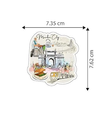 Mumbai Wooden Fridge Magnet Stickers Refrigerator Door, Kitchen, Home & Office Decor Items Indian State Theme, Travel Souvenir Magnet