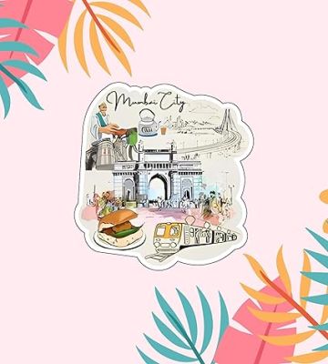 Mumbai Wooden Fridge Magnet Stickers Refrigerator Door, Kitchen, Home & Office Decor Items Indian State Theme, Travel Souvenir Magnet