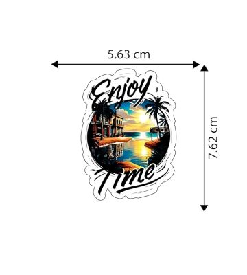 Enjoy Time Beach Summer Vibes Fridge Magnet Sticker Refrigerator Home & Office Decor Gift for Beach Lover Travel Souvenir
