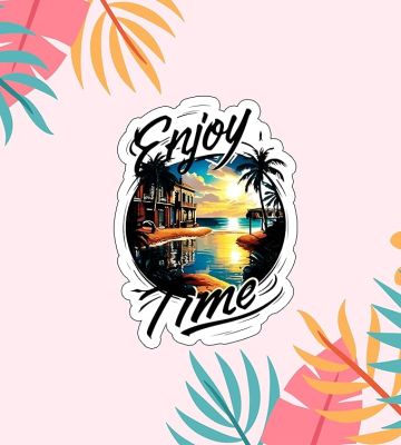 Enjoy Time Beach Summer Vibes Fridge Magnet Sticker Refrigerator Home & Office Decor Gift for Beach Lover Travel Souvenir
