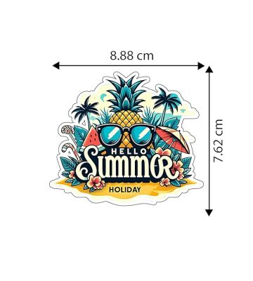 Hello Summer Holiday Beach Vibes Fridge Magnet Sticker Refrigerator Home & Office Decor Gift for Beach Lover Travel Souvenir