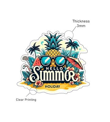 Hello Summer Holiday Beach Vibes Fridge Magnet Sticker Refrigerator Home & Office Decor Gift for Beach Lover Travel Souvenir