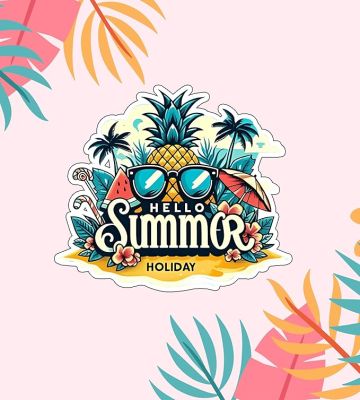 Hello Summer Holiday Beach Vibes Fridge Magnet Sticker Refrigerator Home & Office Decor Gift for Beach Lover Travel Souvenir