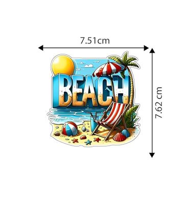 Beach Summer Vibes Fridge Magnet Sticker Refrigerator Home & Office Decor Gift for Beach Lover Travel Souvenir