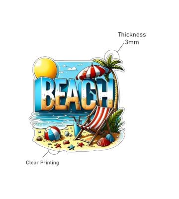 Beach Summer Vibes Fridge Magnet Sticker Refrigerator Home & Office Decor Gift for Beach Lover Travel Souvenir