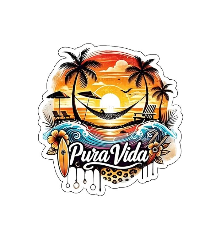 Pura Vida Beach Summer Vibes Fridge Magnet Sticker Refrigerator Home & Office Decor Gift for Beach Lover Travel Souvenir