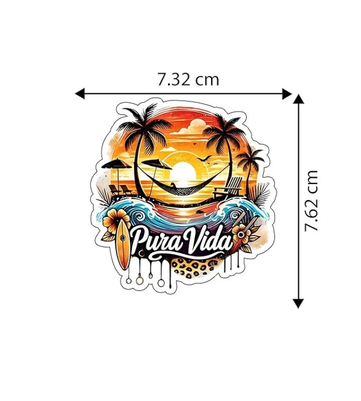 Pura Vida Beach Summer Vibes Fridge Magnet Sticker Refrigerator Home & Office Decor Gift for Beach Lover Travel Souvenir