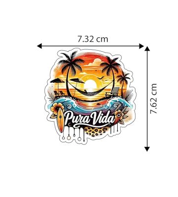 Pura Vida Beach Summer Vibes Fridge Magnet Sticker Refrigerator Home & Office Decor Gift for Beach Lover Travel Souvenir