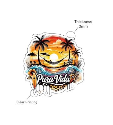 Pura Vida Beach Summer Vibes Fridge Magnet Sticker Refrigerator Home & Office Decor Gift for Beach Lover Travel Souvenir