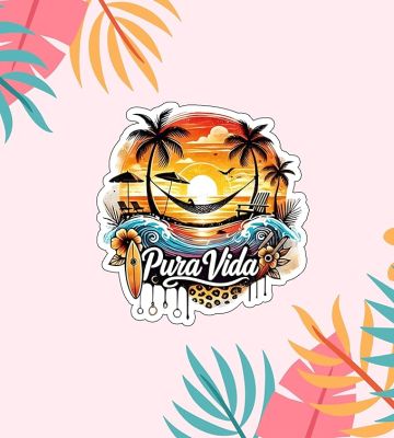 Pura Vida Beach Summer Vibes Fridge Magnet Sticker Refrigerator Home & Office Decor Gift for Beach Lover Travel Souvenir