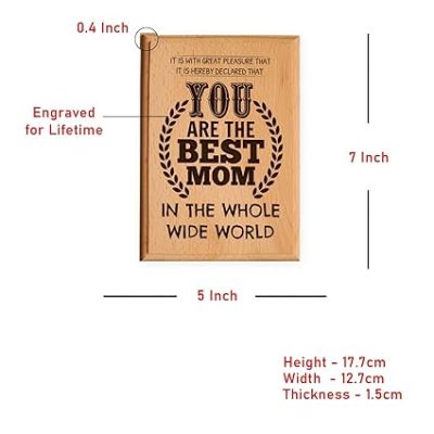 You are the best mom in the Whole wide world Engraved Wooden Plaque Mother Day Gift For Mom Thankyou &  Birthday Gift For Mom From Daughter & Son