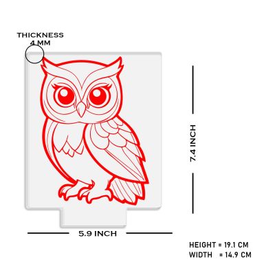 3D Illusion Owl Night Lights with Warm White Light Kid's Bedroom Home Decor Lamp