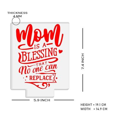 Mom is a Blessing That no One Can Replace Engraved Night Lamp with Automatic Color Changing Light Mothers Day Gift for Mom Birthday Gift for Mother