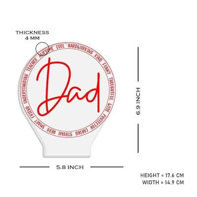 Dad Engraved Night Lamp Light with Automatic Color Changing Light Fathers Day Gift for Dad | Birthday Gift for Dad from Daughter Son Express Your Love for Dad