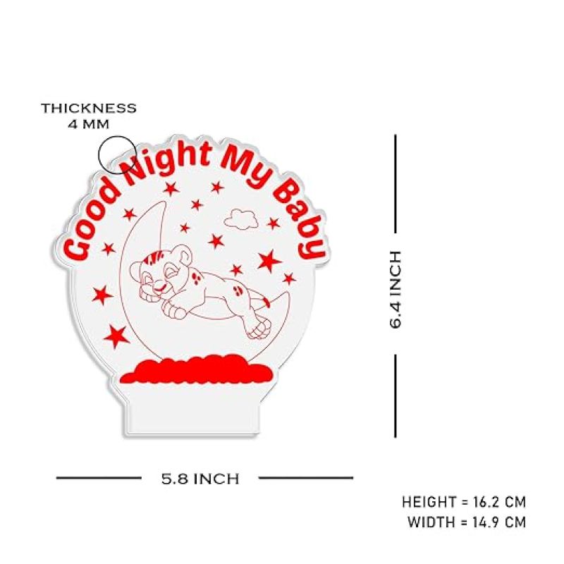 Good Night My Baby Night Lamp with Warm White Light Bedroom, Living Room, Kids room Decor Light