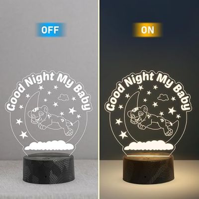 Good Night My Baby Night Lamp with Warm White Light Bedroom, Living Room, Kids room Decor Light