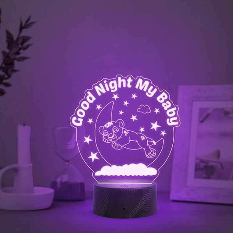 Good Night My Baby Night Lamp with Automatic Color Changing Light Bedroom, Living Room, Kids Room, Decor Light