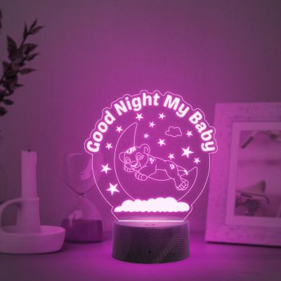 Good Night My Baby Night Lamp with Automatic Color Changing Light Bedroom, Living Room, Kids Room, Decor Light