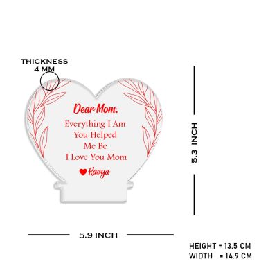 Dear Mom Engraved Night Lamp Warm White Light Mother's Day Gift Memorable, Unique & Creative Gifting Ideas for Mom