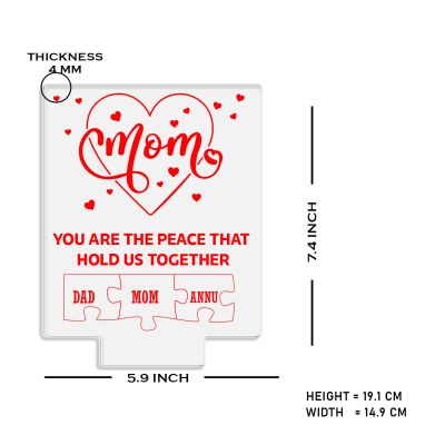 Mom Night Lamp with Warm White Light Customized Kids Name Birthday Gift for Mom Memorable Unique & Creative Gifting Ideas for Mom Mother's Day Gift