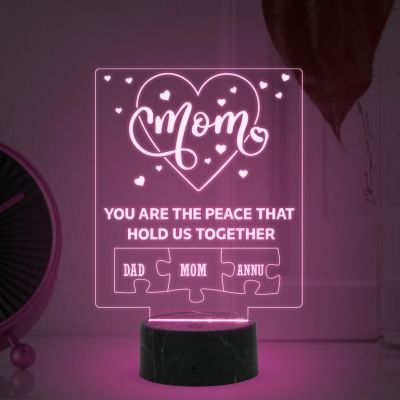 Mom Night Lamp with Multicolored Light Customized Kids Name Birthday Gift for Mom Memorable Unique & Creative Gifting Ideas for Mom Mother's Day Gift