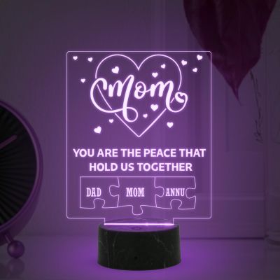 Mom Night Lamp with Multicolored Light Customized Kids Name Birthday Gift for Mom Memorable Unique & Creative Gifting Ideas for Mom Mother's Day Gift
