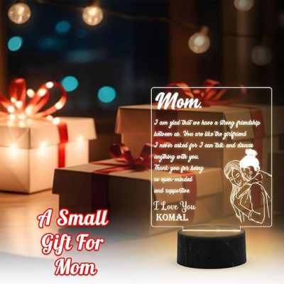 Mom Engraved Night Lamp with Warm White Light Customized Name Gift for Mother's Day Birthday gift for Mom
