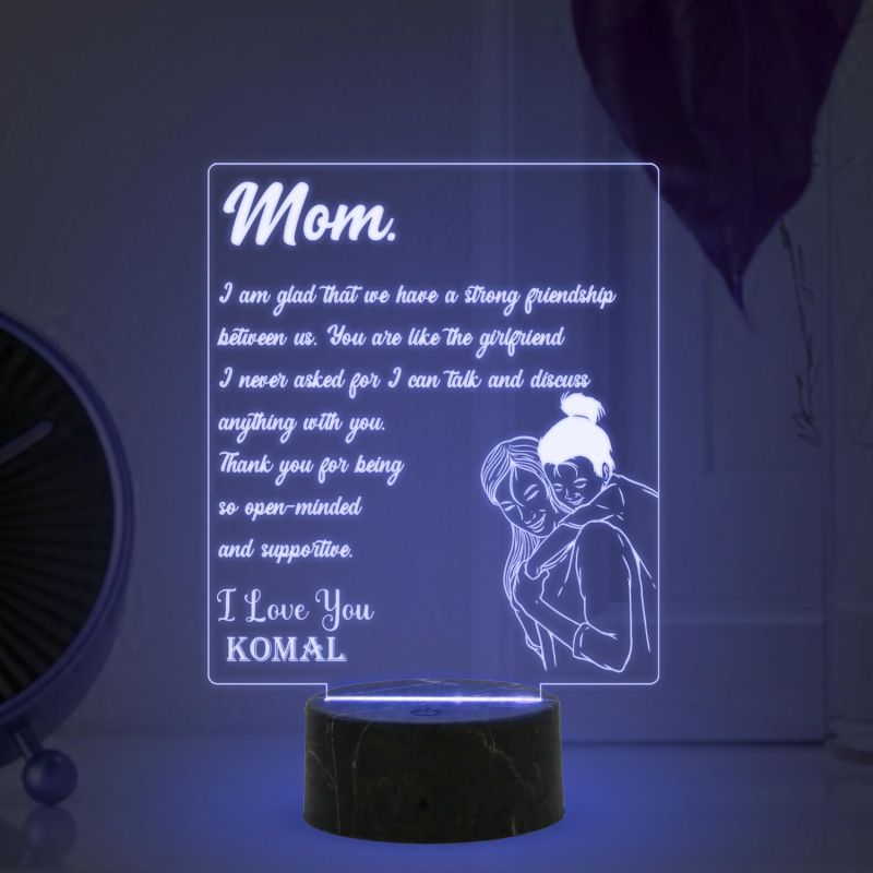 Mom Engraved Night Lamp with Multicolored Light Customized Name Gift for Mother's Day Birthday gift for Mom
