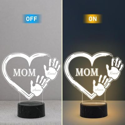 Mom Night Lamp with Warm White Light Customized with Kids Name Memorable Unique & Creative Gifting Ideas for Mom Gift for Mother's Day