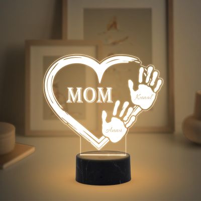 Mom Night Lamp with Warm White Light Customized with Kids Name Memorable Unique & Creative Gifting Ideas for Mom Gift for Mother's Day