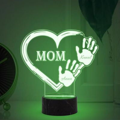 Mom Night Lamp with Multicolored Light Customized with Kids Name Memorable Unique & Creative Gifting Ideas for Mom Gift for Mother's Day