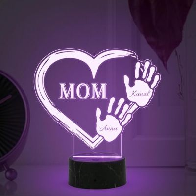 Mom Night Lamp with Multicolored Light Customized with Kids Name Memorable Unique & Creative Gifting Ideas for Mom Gift for Mother's Day