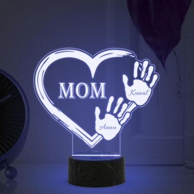 Mom Night Lamp with Multicolored Light Customized with Kids Name Memorable Unique & Creative Gifting Ideas for Mom Gift for Mother's Day