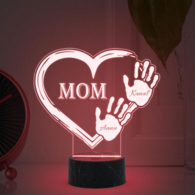 Mom Night Lamp with Multicolored Light Customized with Kids Name Memorable Unique & Creative Gifting Ideas for Mom Gift for Mother's Day