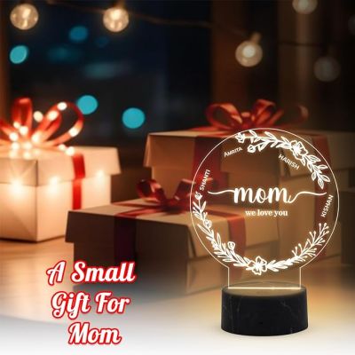 Mom Night Lamp with Warm White Light Customized with Name Memorable Unique & Creative Gifting Ideas for Mom Gift for Mother's Day Birthday Gift for Mom