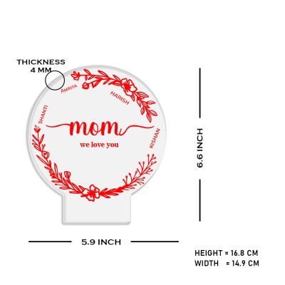 Mom Night Lamp with Warm White Light Customized with Name Memorable Unique & Creative Gifting Ideas for Mom Gift for Mother's Day Birthday Gift for Mom