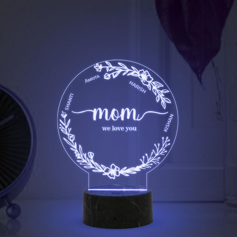Mom Night Lamp with Multicolored Light Customized with Name Memorable Unique & Creative Gifting Ideas for Mom Gift for Mother's Day Birthday Gift for Mom