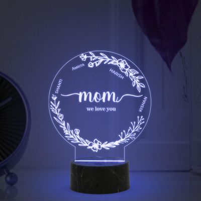 Mom Night Lamp with Multicolored Light Customized with Name Memorable Unique & Creative Gifting Ideas for Mom Gift for Mother's Day Birthday Gift for Mom