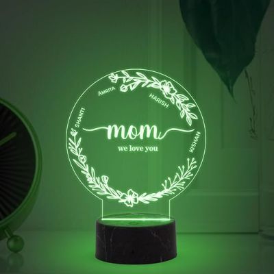 Mom Night Lamp with Multicolored Light Customized with Name Memorable Unique & Creative Gifting Ideas for Mom Gift for Mother's Day Birthday Gift for Mom