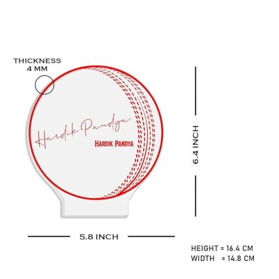 3D Illusion Cricket Ball with Cricketer Signature Night Lamp with  Automatic Color Changing Light Customized with Name Birthday Gift for Cricket Fans Gift for Sports Lover (Hardik Pandey)