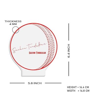 3D Illusion Cricket Ball with Cricketer Signature Led Lamp Automatic Color Changing Light Customized with Name Gift for Sports Lover Birthday Gift for Cricket Fans (Sachin Tendulkar)