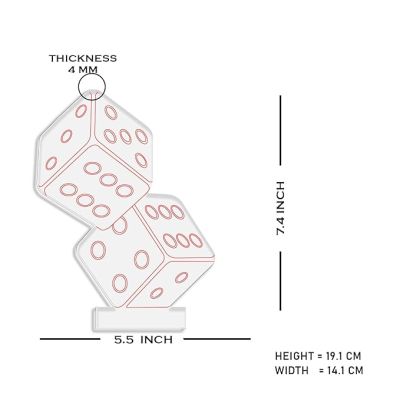 3D Illusion Dice Night Lamp with Warm White Light Gaming Room Bedroom Living Room Decor Lamp